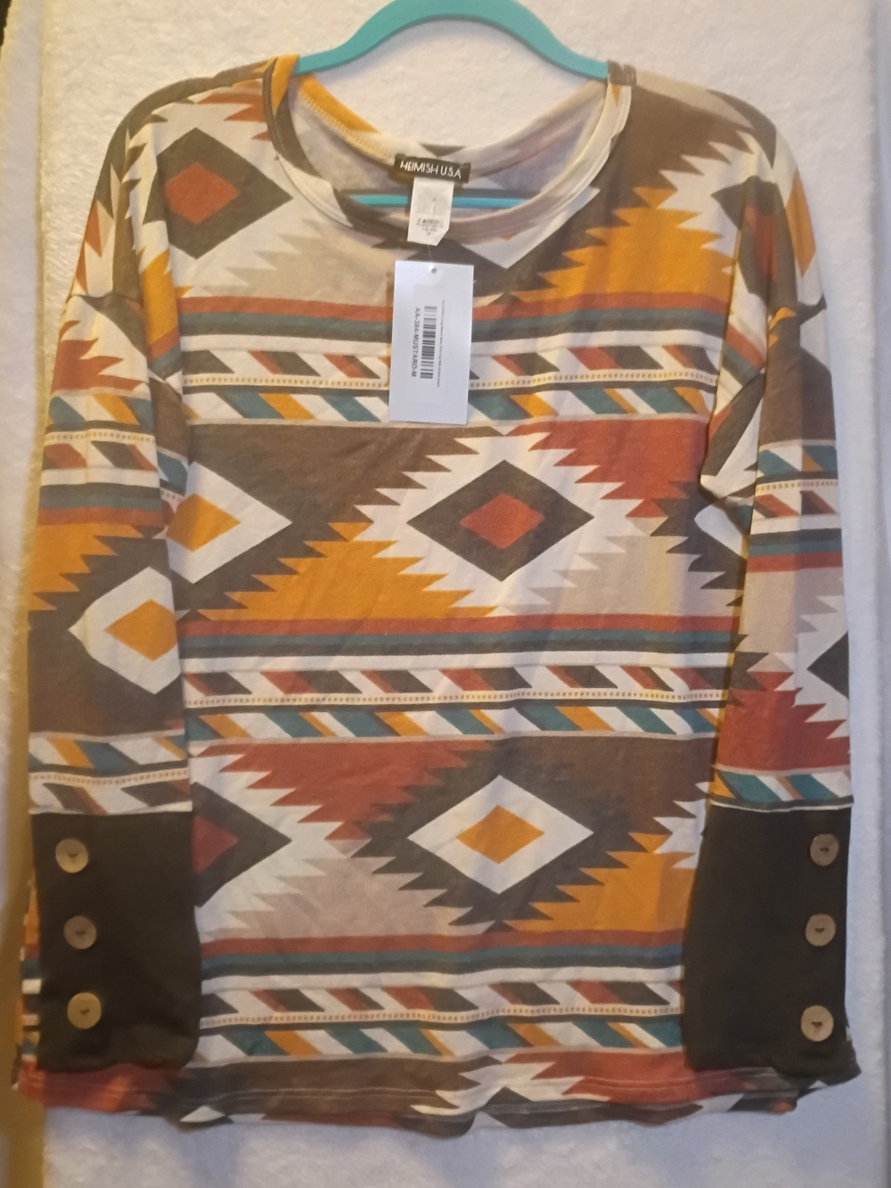Heimish USA Southwestern Aztec print long-sleeve top
